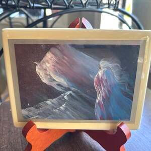 Signed Bill Rabbit Crystal Art Tile Good Omen